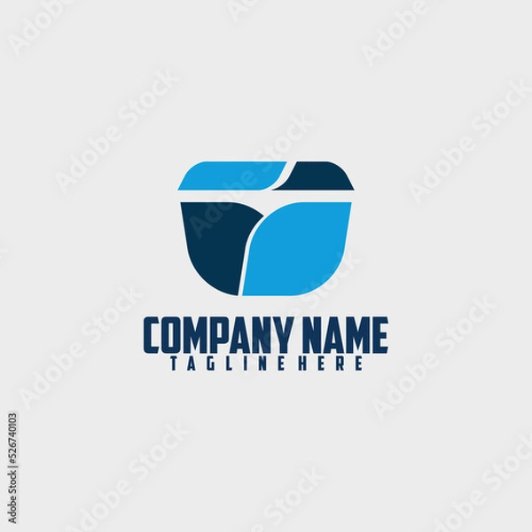 Fototapeta simple and modern vector company logo design ideas with abstract flower shape