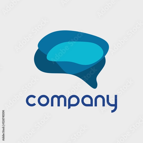 Fototapeta simple and modern vector company logo design ideas with abstract brain shape