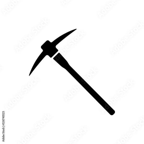 Fototapeta Pickaxe Icon Vector Black or Pick axe Icon Silhouette On White Background