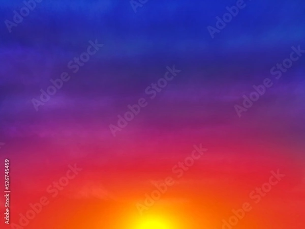 Obraz 夕焼け空と夕日　背景素材