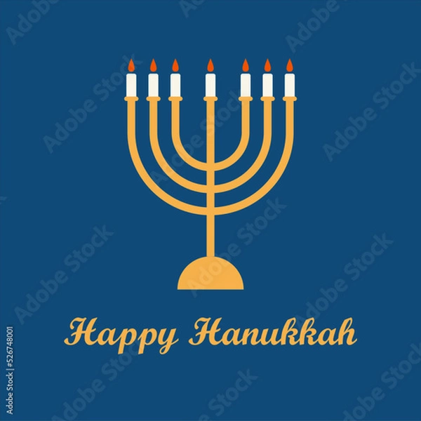 Fototapeta hanukkah lamp vector illustration. Vector Hanukkah Lamp, menorah festival, flat design