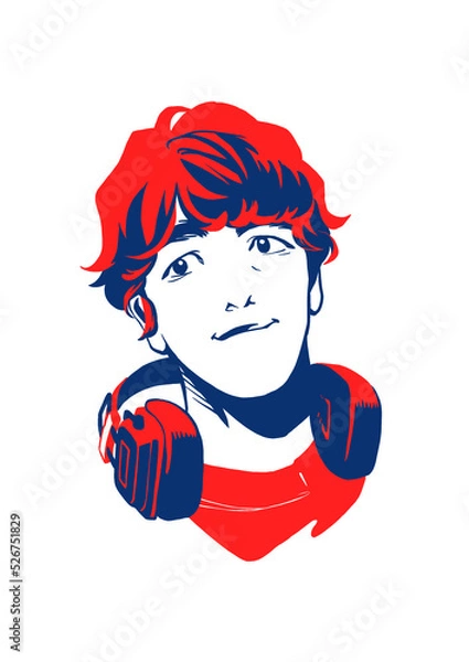 Fototapeta 似顔絵イラスト
