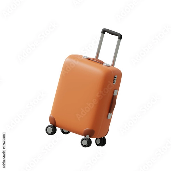 Fototapeta Travel Suitcase Icon Isolated 3d render illustration