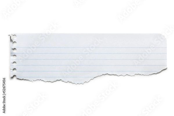 Fototapeta Torn Lined Paper Banner Isolated