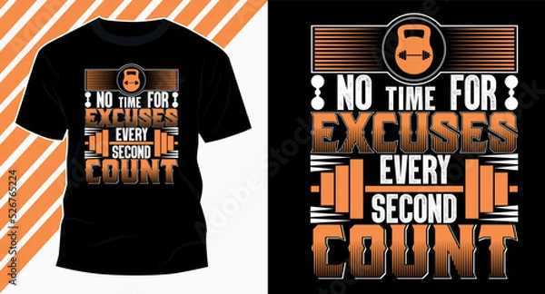 Obraz GYM Vintage typography gym or workout t-shirt design collection for print apparel design vector