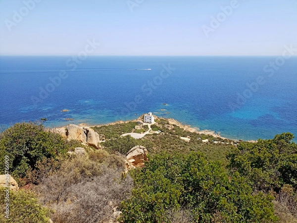 Fototapeta panoramic view from Capo Comino Sardinia
