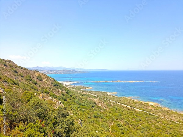 Fototapeta panoramic view from Capo Comino Sardinia
