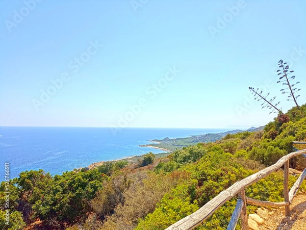 Fototapeta panoramic view from Capo Comino Sardinia
