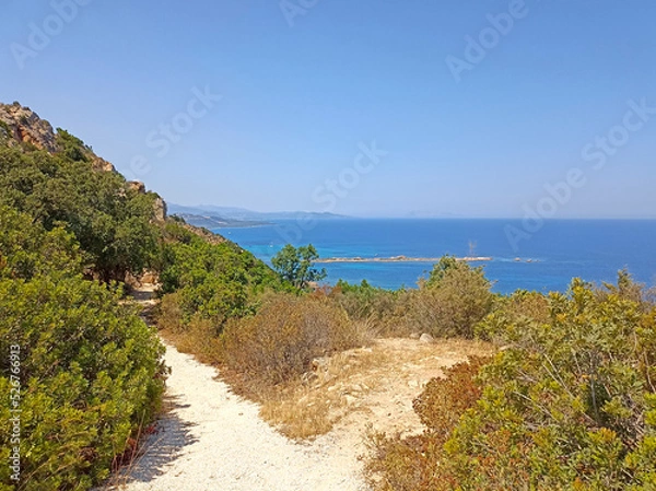 Fototapeta panoramic view from Capo Comino Sardinia
