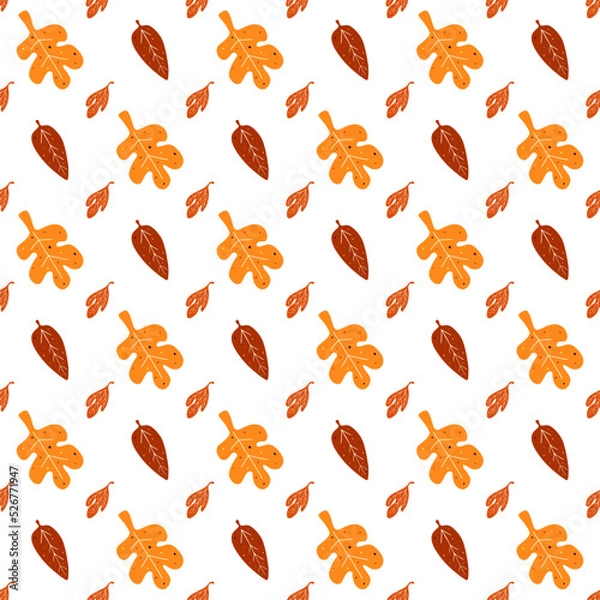 Fototapeta Seamless pattern with autumn leaves. 