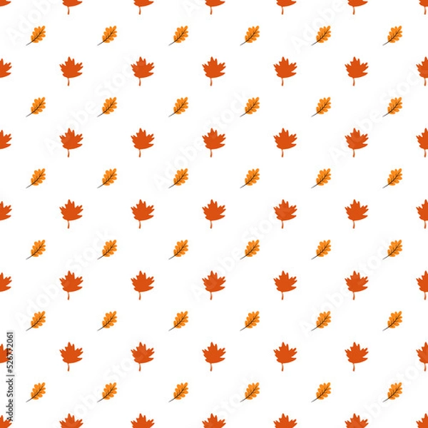 Fototapeta Autumn seamless pattern. Orange and yellow leaves. Great for paper, design of sketchbook, textile, gift wrap. 
