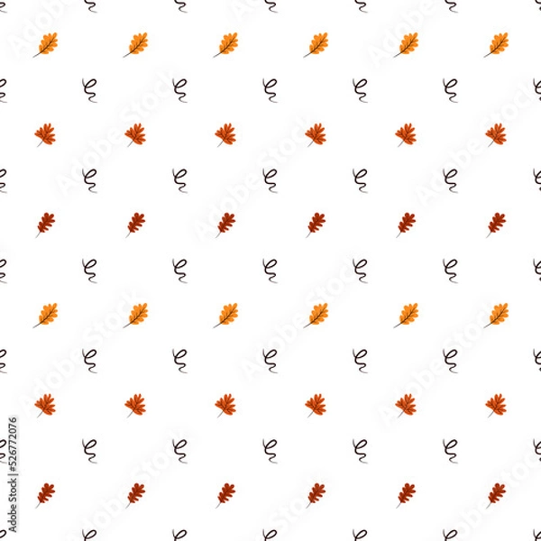 Fototapeta Seamless pattern with different leaves. Autumn pattern. Great for paper, design of sketchbook, textile, gift wrap. 