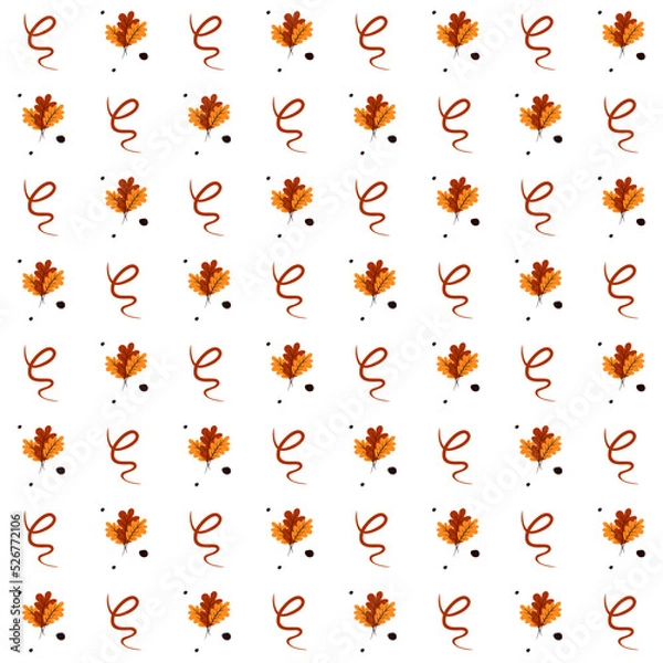 Fototapeta Autumn seamless pattern. 
Bouquet of autumn leaves. Great for paper, design of sketchbook, textile, gift wrap. 