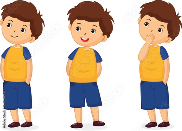 Fototapeta Boy in three different poses
