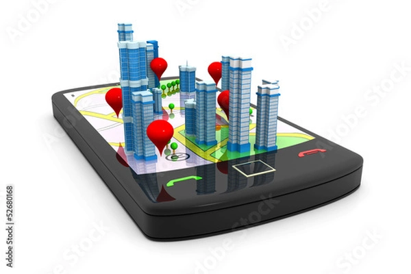 Obraz Smart phone Street Map.
