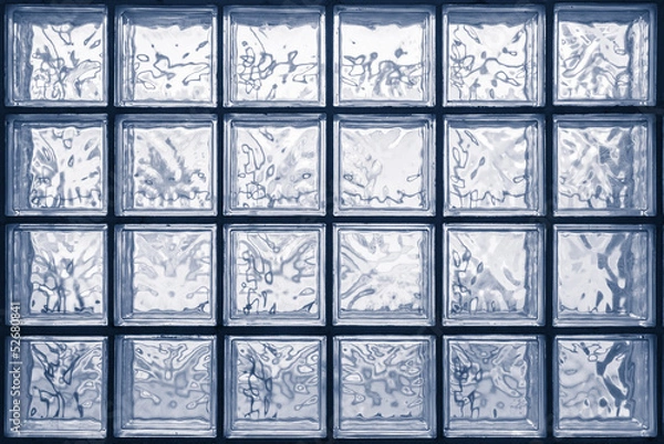 Obraz ściana z pustaków szklanych