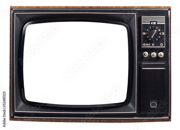 Obraz Stary telewizor na na białym tle