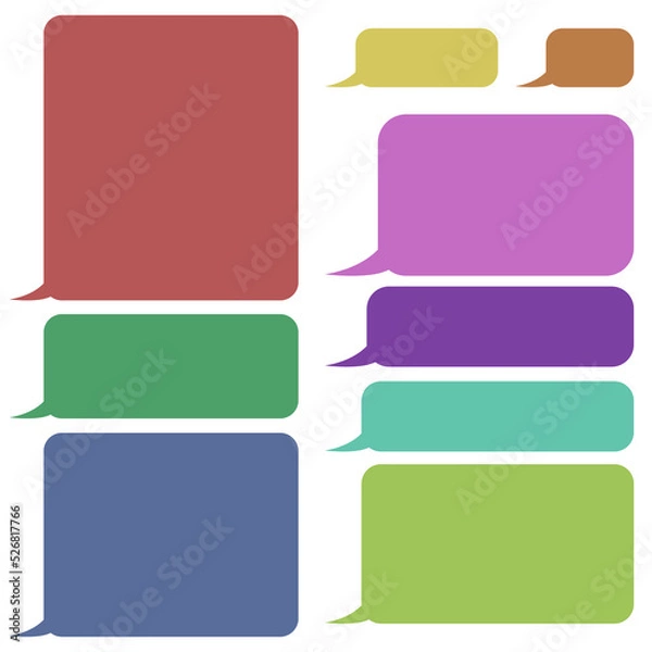 Fototapeta Set of multicolored dialog boxes. Forms for text. Vector