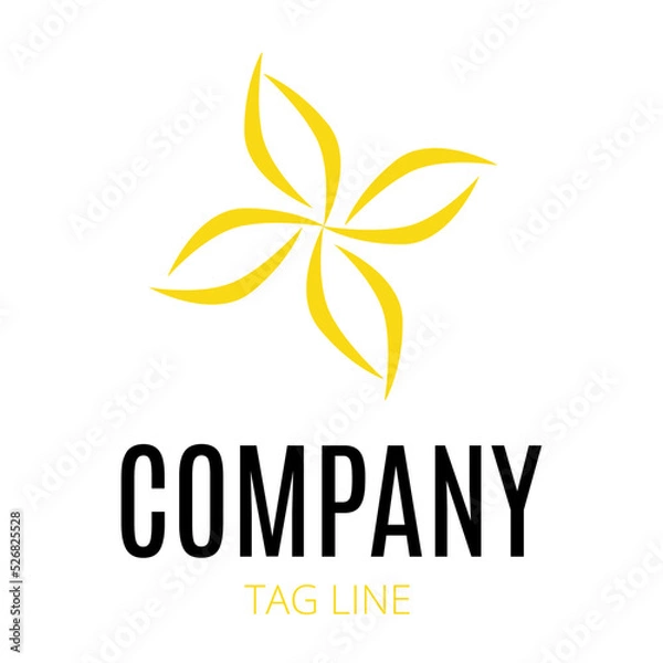 Obraz Abstract flower logo. Beauty, salon, cosmetics, yoga. Branding linear style. Looped leaves logotype design vector template. Vane.
