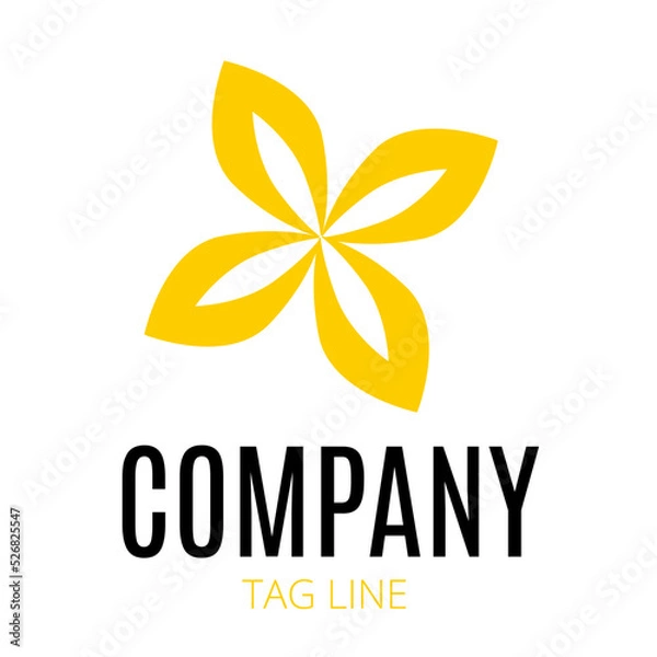 Obraz Abstract flower logo. Beauty, salon, cosmetics, yoga. Branding linear style. Looped leaves logotype design vector template. Vane.