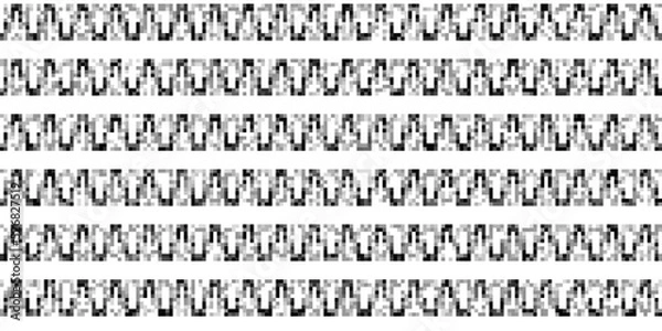 Obraz Monochrome geometric grid Pixel Art background Modern black and white abstract mosaic texture