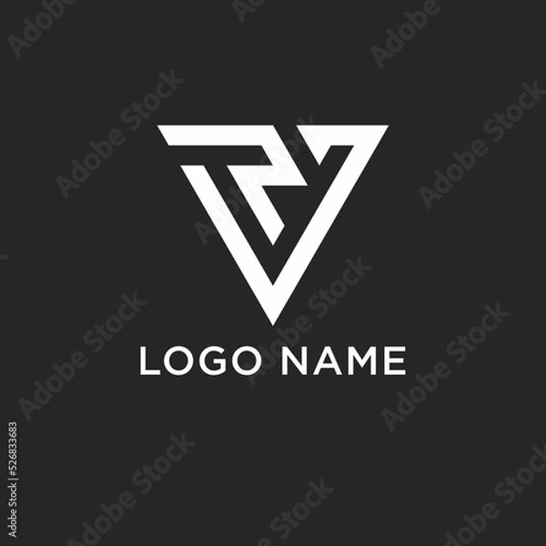 Obraz letter p j logo design