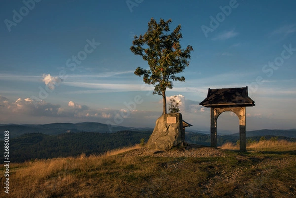 Obraz Widok z góry Ochodzita w Beskidzie Śląskim w Polsce