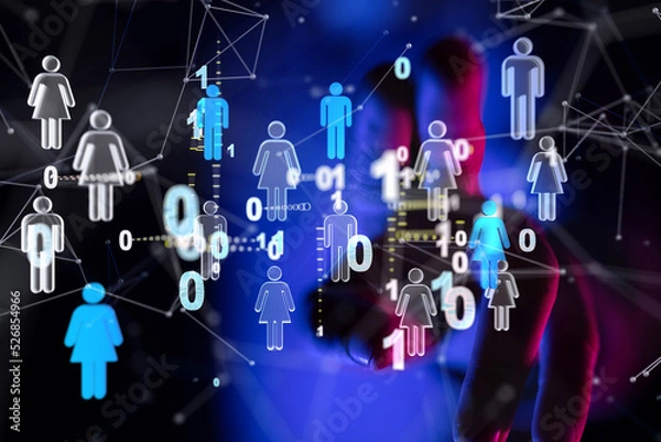 Fototapeta Social Media Circles modern Network