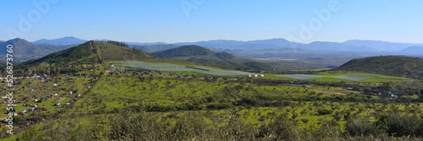Fototapeta Field of solar panels in the hills near Talca, Maule, Chile 
