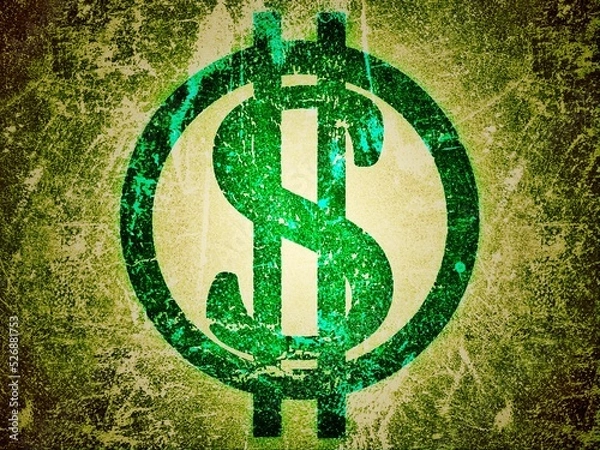 Fototapeta dollar sign on grass
