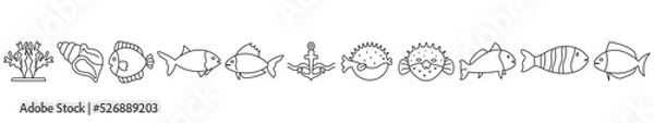 Obraz Ocean icons set