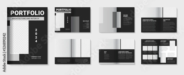Obraz Portfolio brochure template with Architecture portfolio interior design