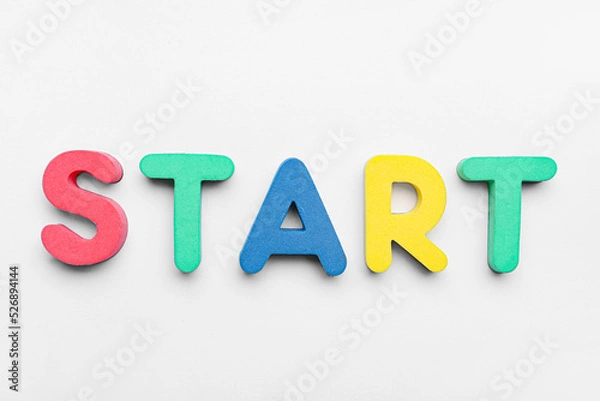 Fototapeta Word START on light background