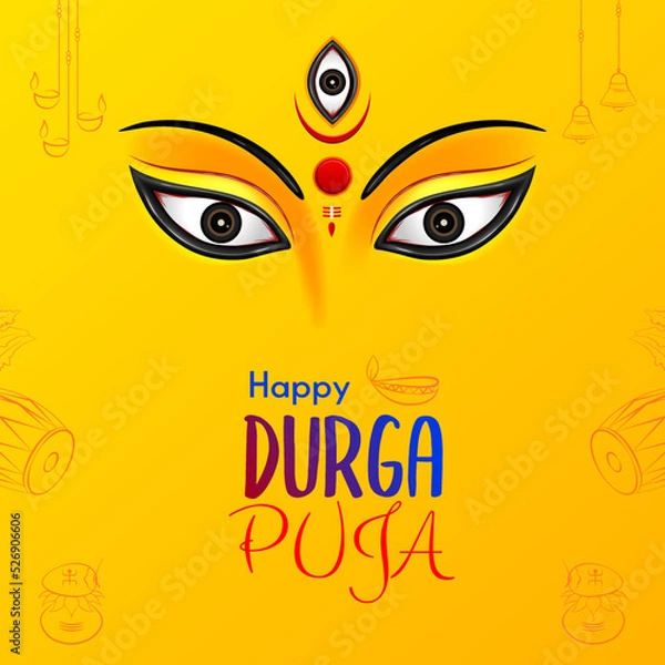 Fototapeta happy durga puja creative social media post template design