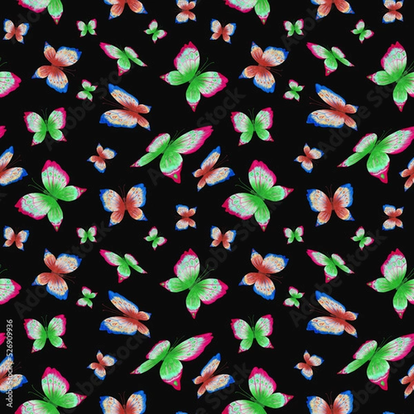Fototapeta seamless pattern with butterflies