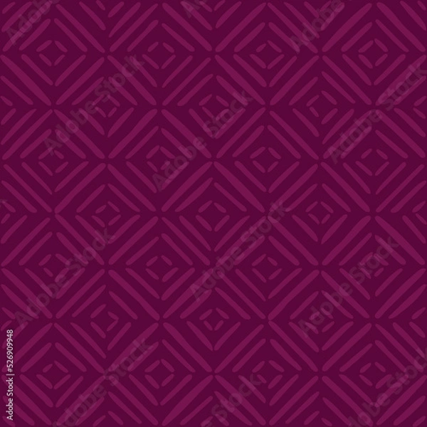 Fototapeta hand drawn striped rhombus. magenta repetitive background. vector seamless pattern. geometric illustration. fabric swatch. wrapping paper. continuous design template for textile, linen, home decor
