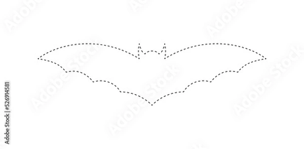Fototapeta Bat tracing worksheet for kids