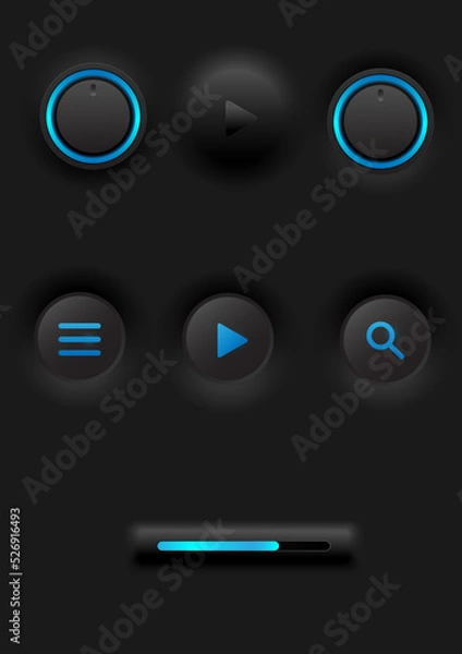 Fototapeta Button press creative vector illustration.