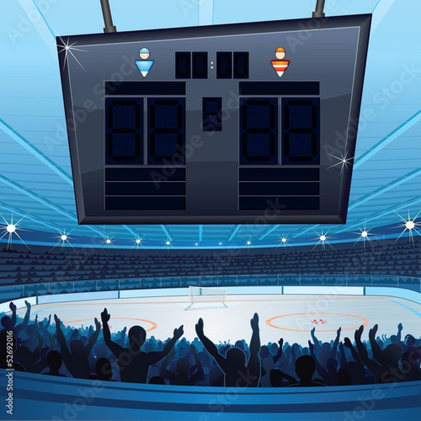 Obraz Hockey Stadium. Background with Empty Scoreboard