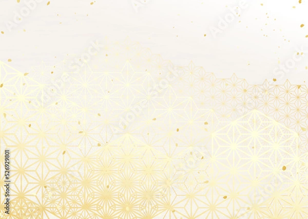 Fototapeta 麻の葉模様　和風背景素材