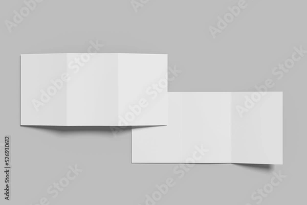 Fototapeta A5 Trifold Brochure Blank Mockup