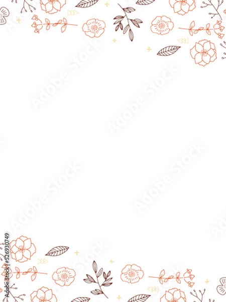 Obraz オレンジと白のお花のお手紙フレーム