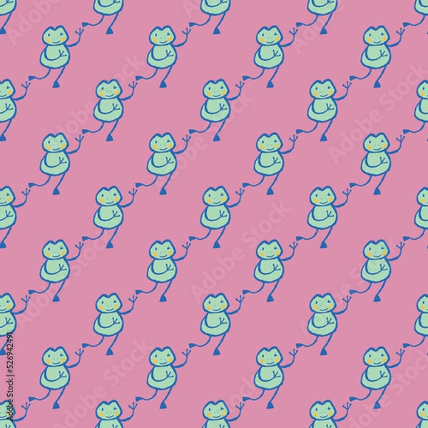 Fototapeta Frog Diagonal Seamless Pattern