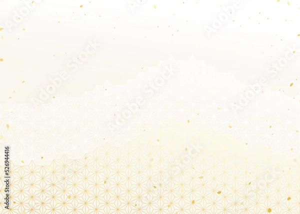 Fototapeta 麻の葉模様　和風背景素材