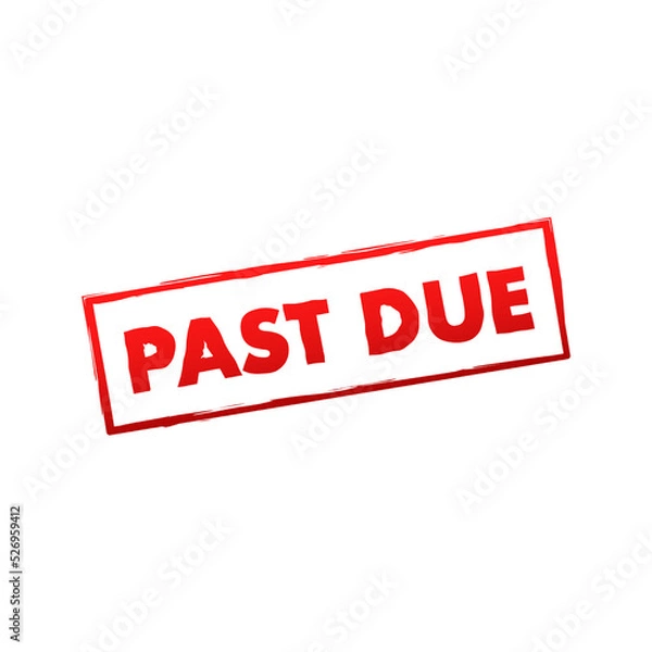 Fototapeta Red past due in vintage style. Vector background