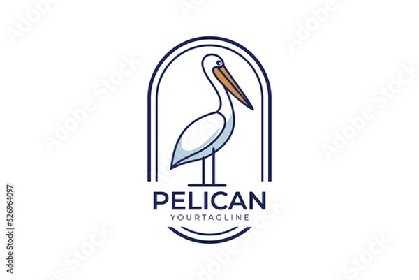Obraz Pelican logo illustration vector template