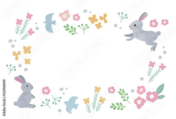 Obraz 2023年　卯年年賀状　北欧風のかわいいイラスト