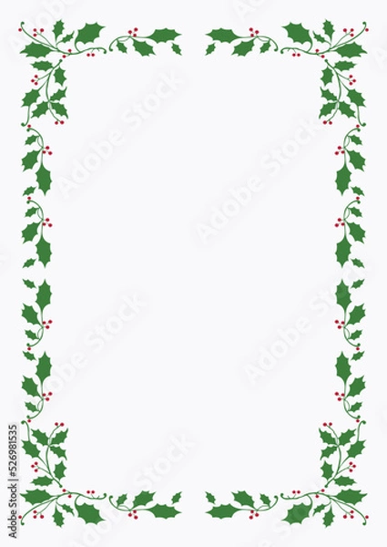 Obraz Vector Christmas Holly Border