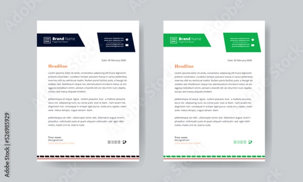 Obraz latter head template A4 design template different color 