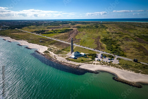 Obraz Leuchtturm und Meer in Skagen Dänemark